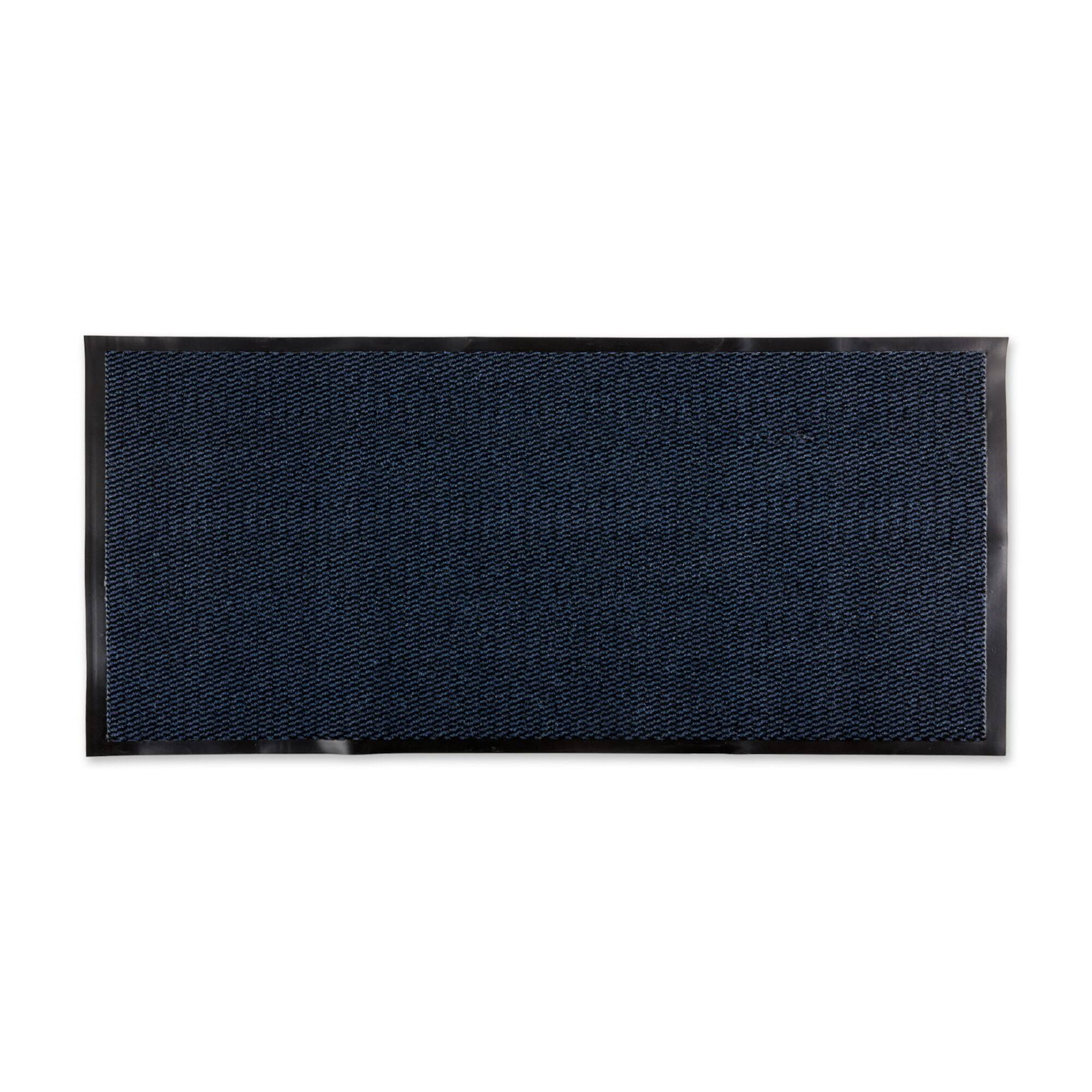 DII® Blue & Black Walk Off Utility Runner Doormat, 22" x 60"